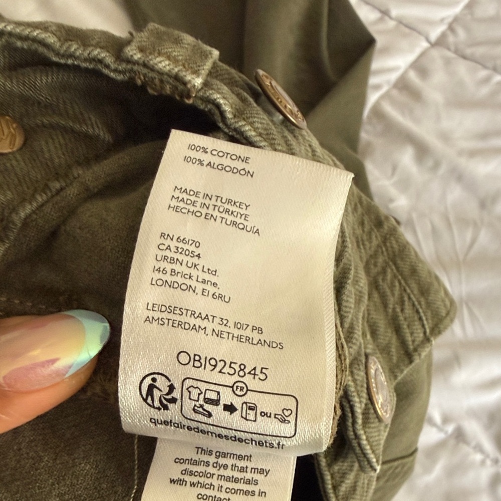 Free People We the Free Palmer Olive Green Wide Leg Cuff Utility Pants Size 28 - Picture 5 of 6